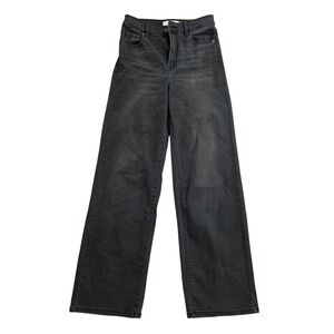 VICI Los Angeles High Waisted Wide Leg Jeans Faded Black Wash BLK 26